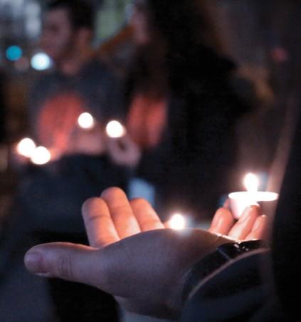 A vigil was held outside of the SCC to honour those who lost their lives in the Syrian crisis. PHOTO: NATALIA BALCERZAK