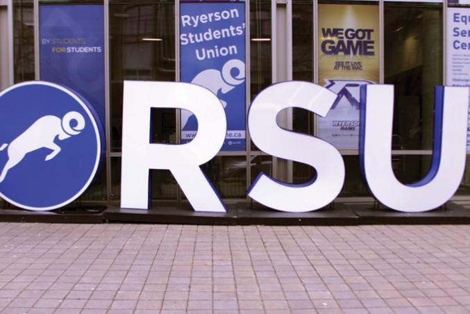 Ryerson Students’ Union (RSU) logo on campus. FILE PHOTO