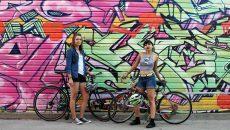 The Bad Girls Bike Club co-creators, Claire McFarlane and Lavinia Tanzim. PHOTO COURTESY: BAD GIRL BIKE CLUB