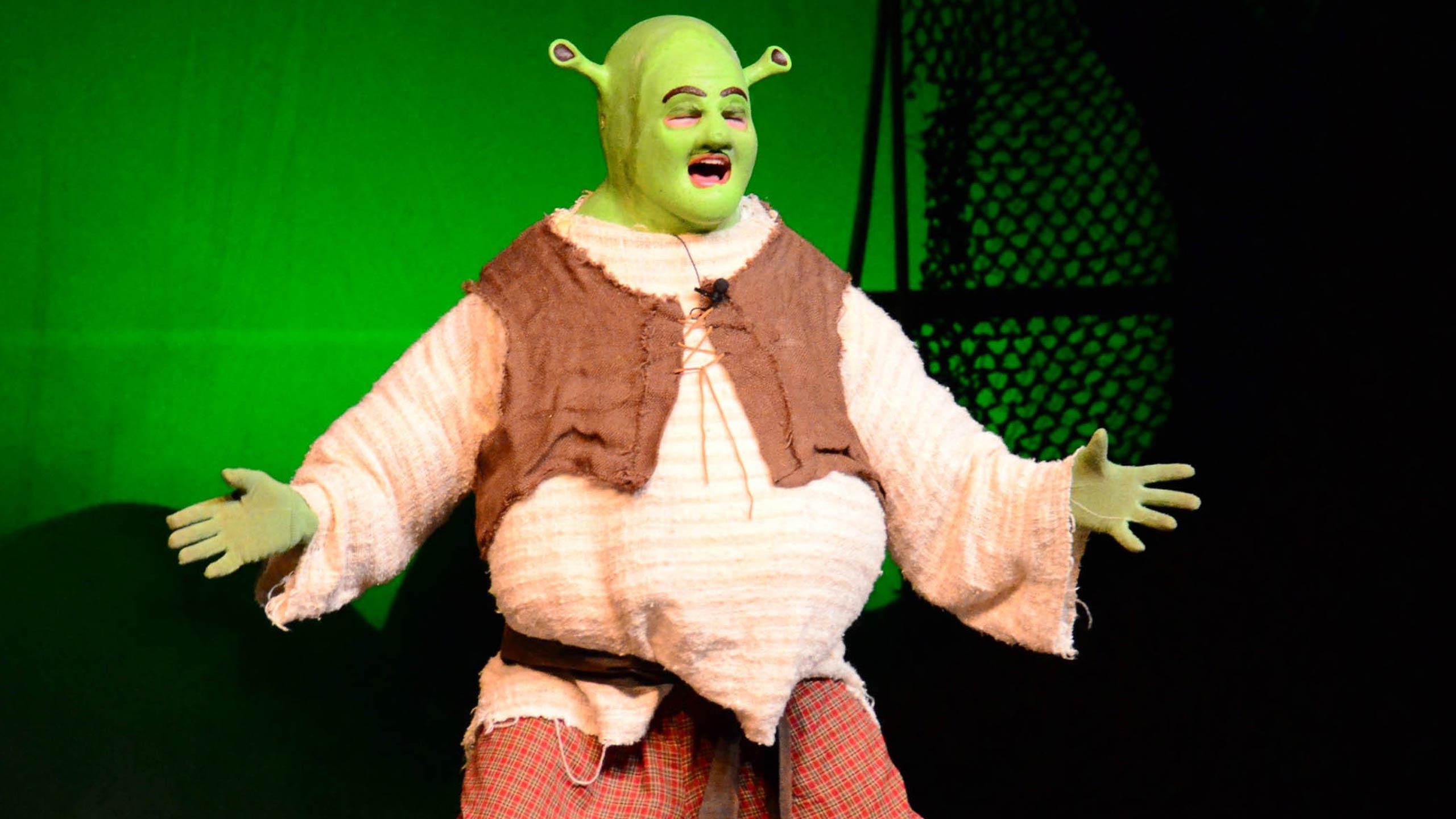 Real life actor impersonating the fictional character Shrek