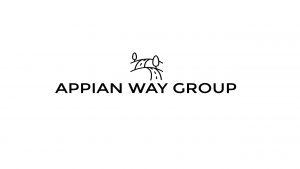 The logo for Appian Way: there is a road built over hills.