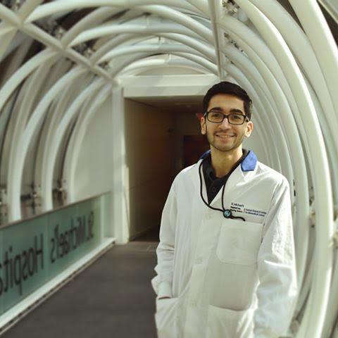 Man wearing lab coat