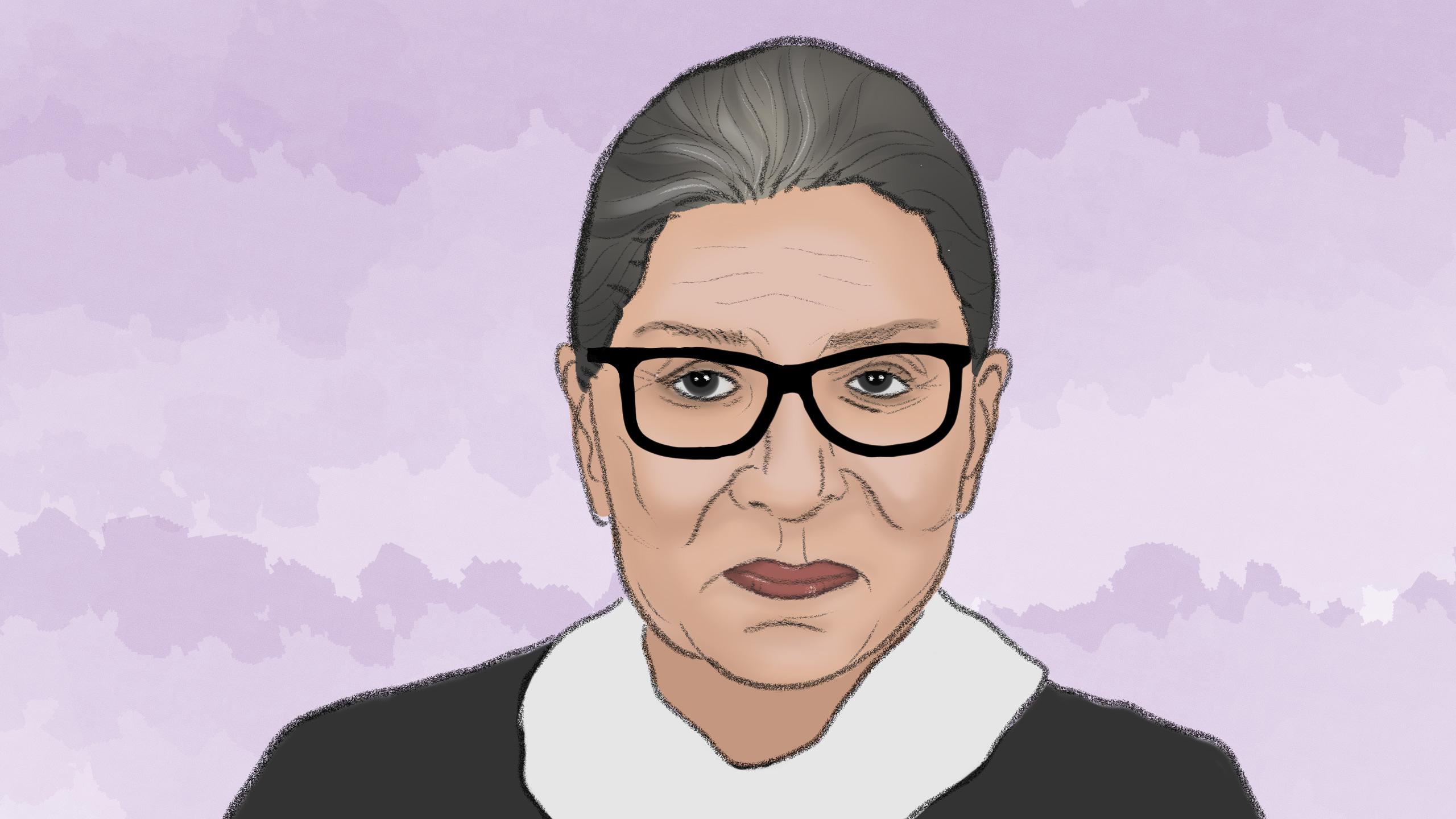 Illustration of Ruth Bader Ginsburg.