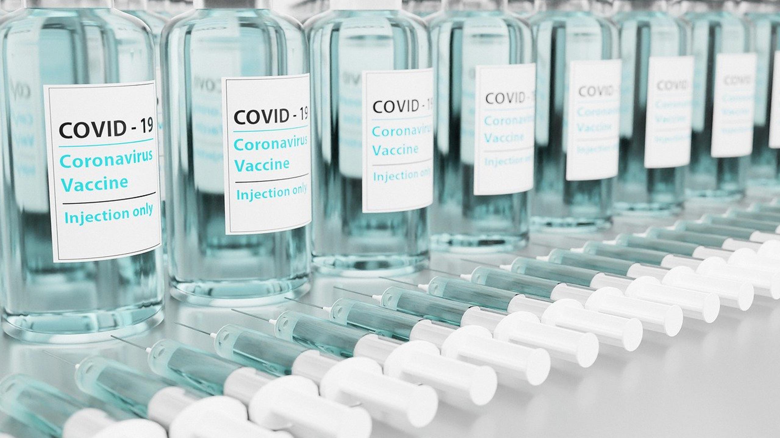 Vials that say coronavirus vaccine.