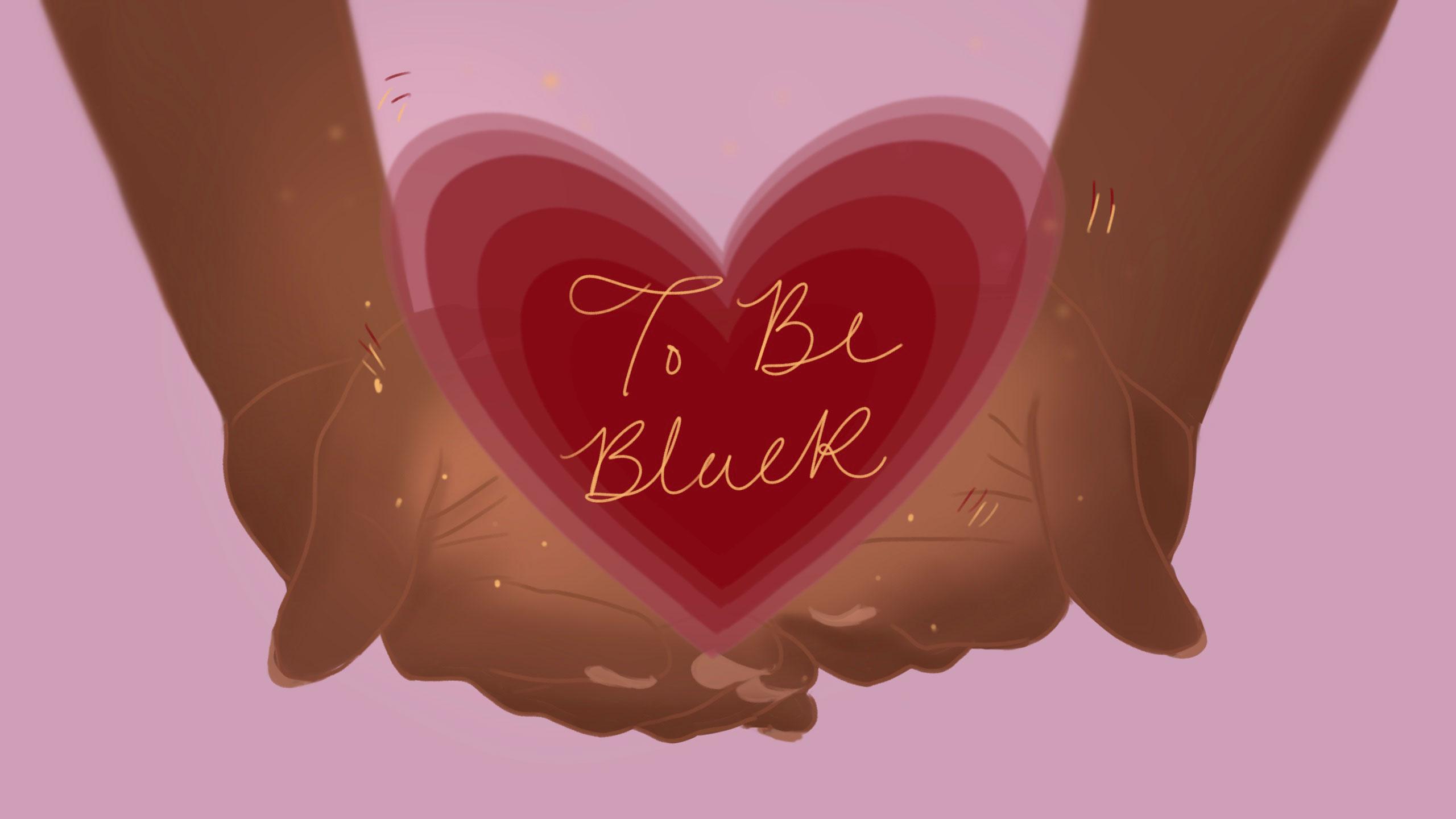 Hands hold up a glowing heart with "To Be Black" written on it in gold.