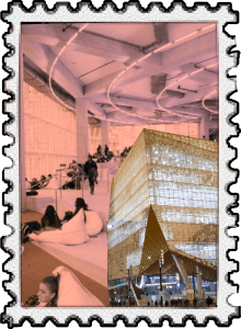 This is a photo of the SLC on a stamp