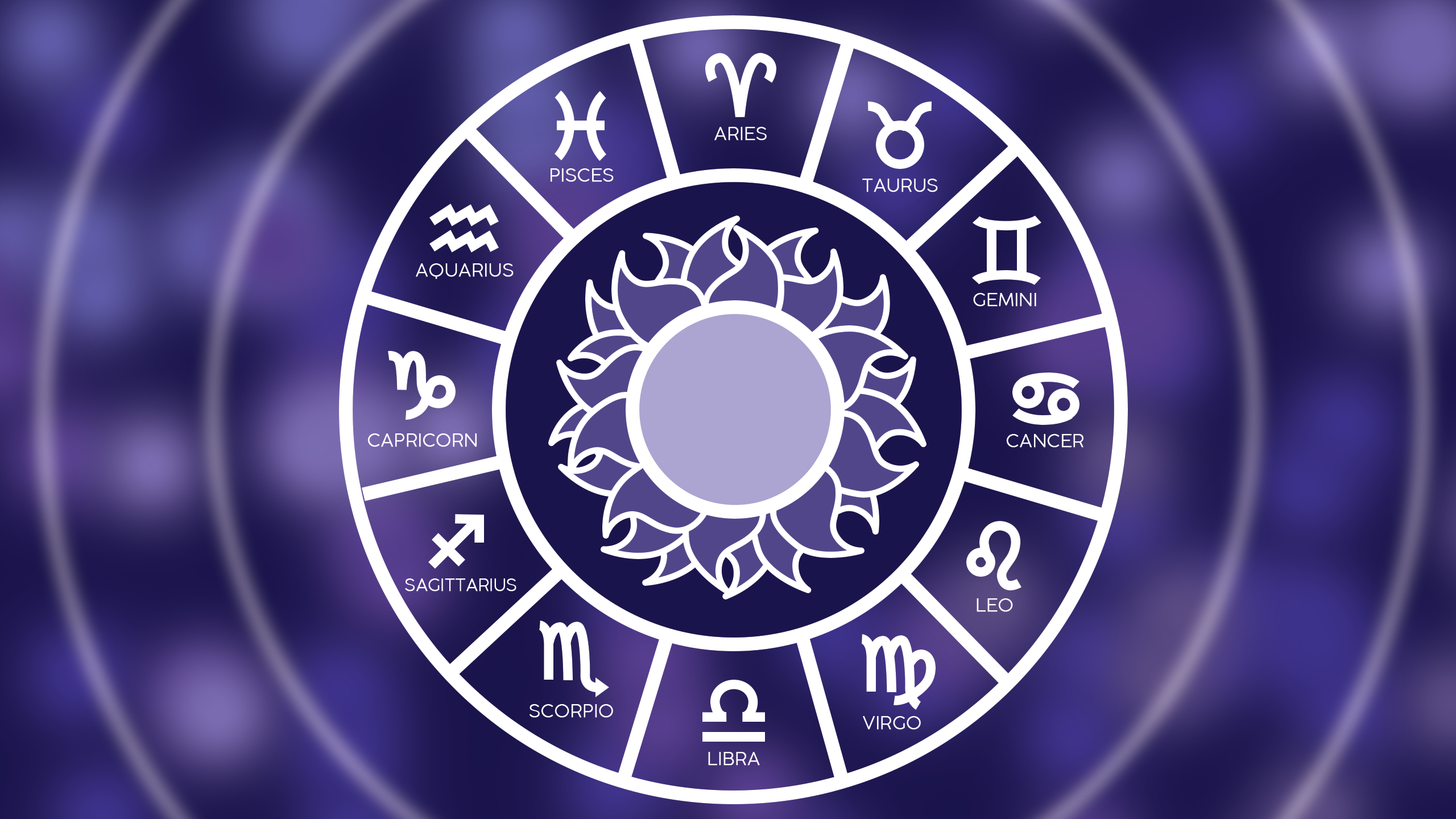 Illustrated with the 12 different zodiac symbols