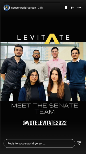 a screenshot from instagram of team Levitate getting promoted on Instagram