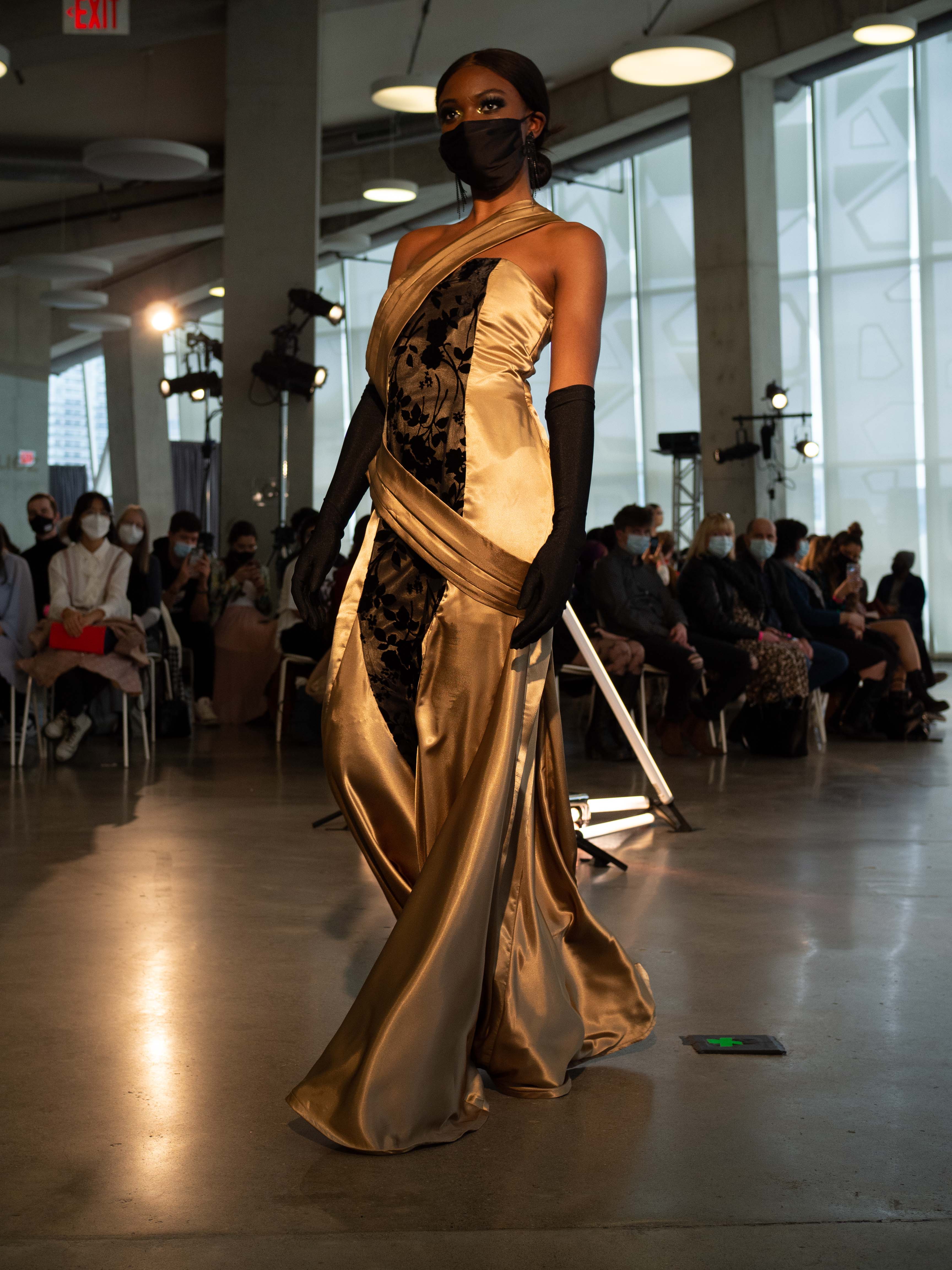 A model on the runway wearing a piece from Havana Rodriguez Castro's collection