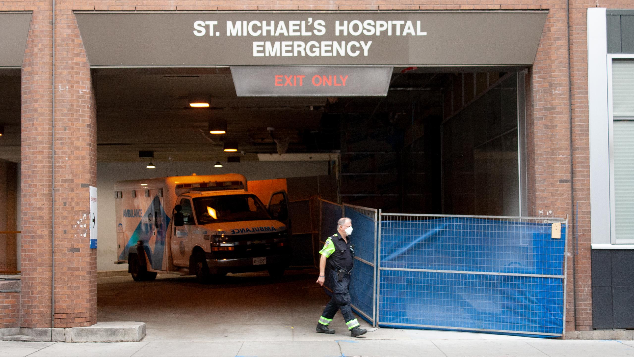 The ambulance entrance for St. Michael's Hospital in Toronto