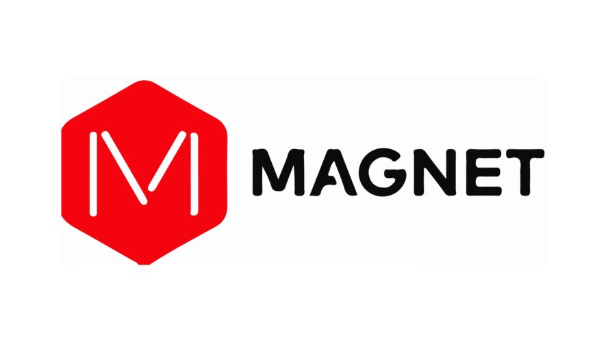 The Magnet logo - A red hexagon with a white letter M in the middle—to the left of the name "Magnet" in black letters.
