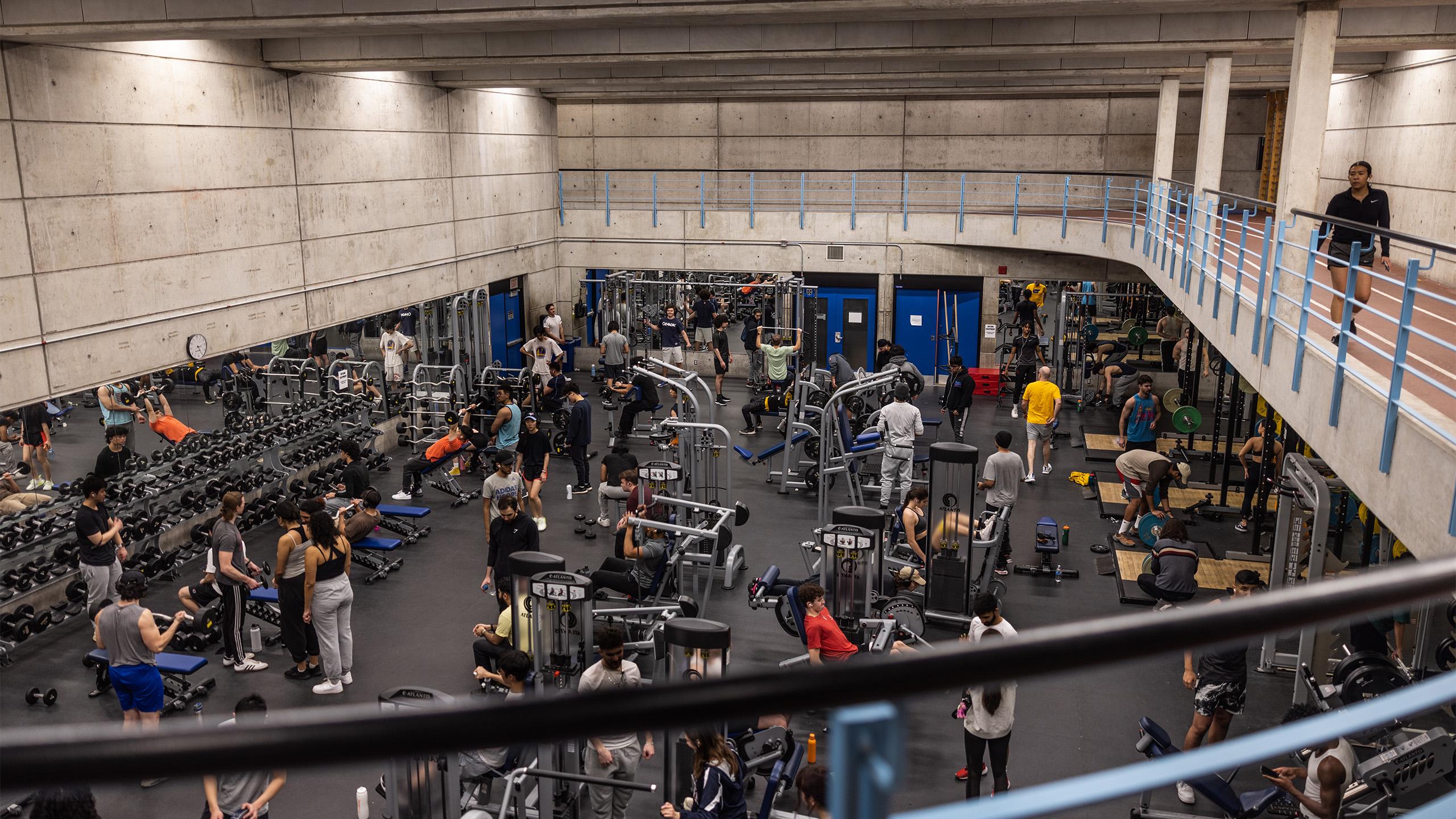 Students working out inside the RAC