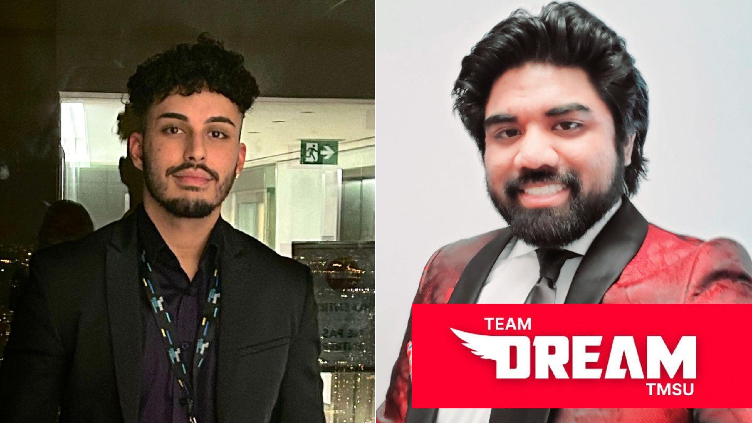 2 headshots of TMSU candidates with text reading "Team Dream"