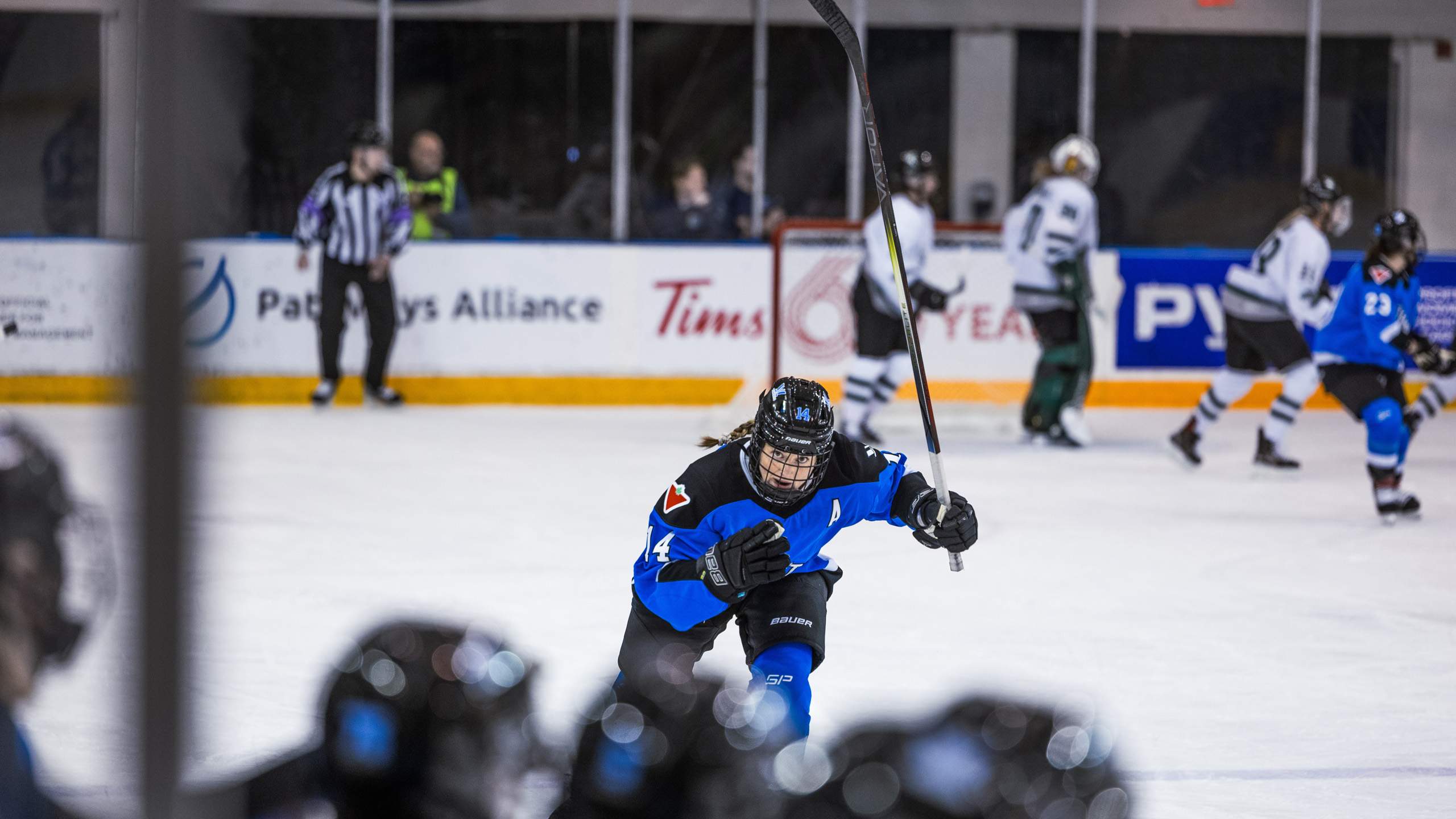 PWHL Toronto defender Renata Fast skates towards the bench