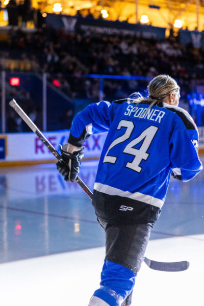 PWHL Toronto player Natalie Spooner skates onto the ice
