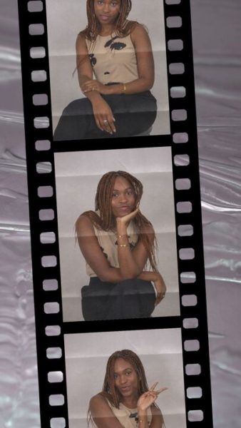 Film strip with multiple photos of Danielle Reid.