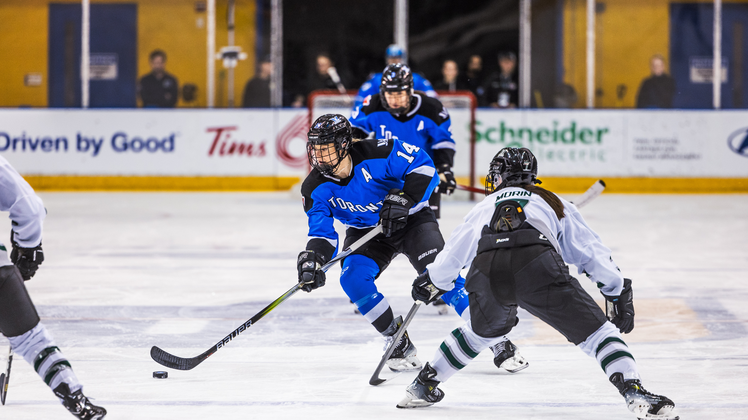 PWHL Toronto defender Renata Fast skates with the puck
