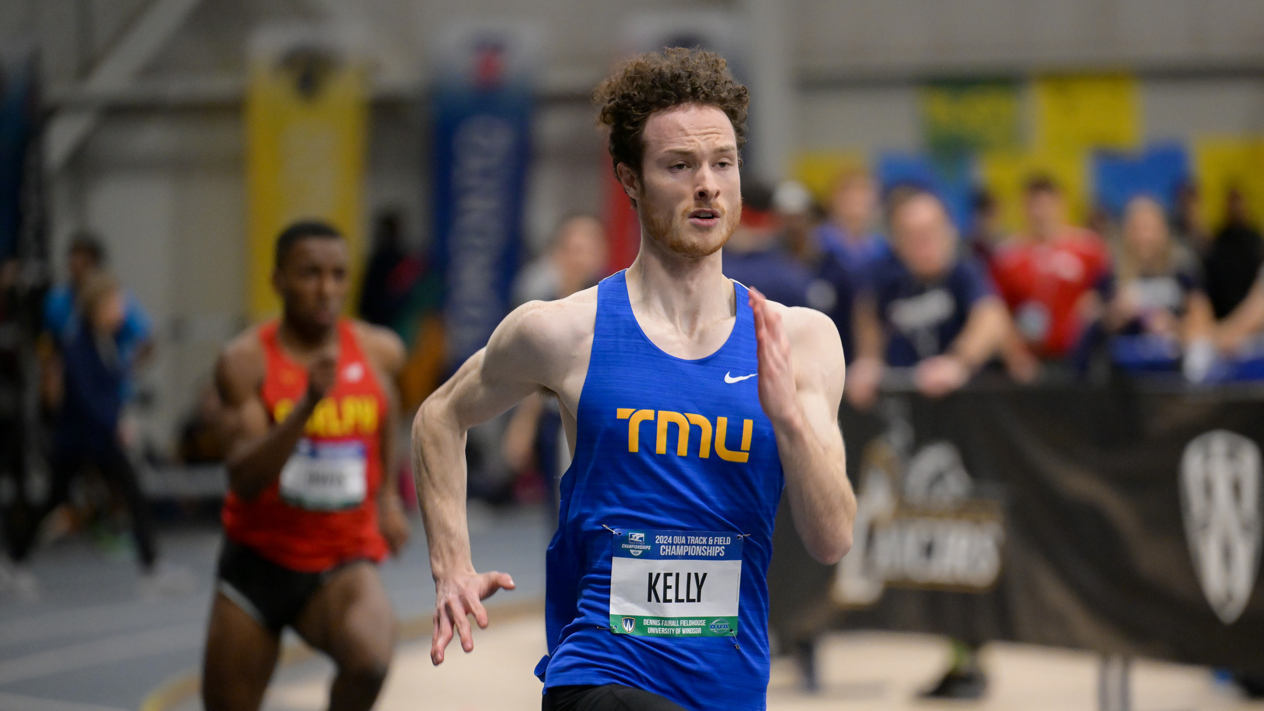 TMU sprinter Aaron Kelly sprints