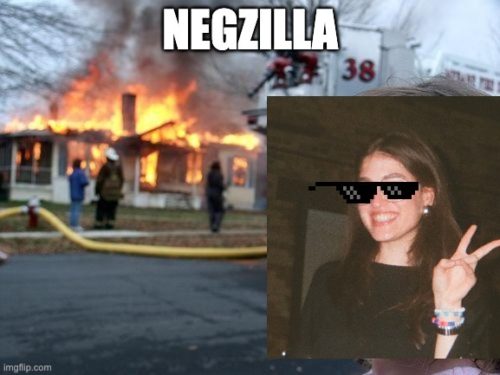 woman wearing sunglasses photoshopped over the burning house meme