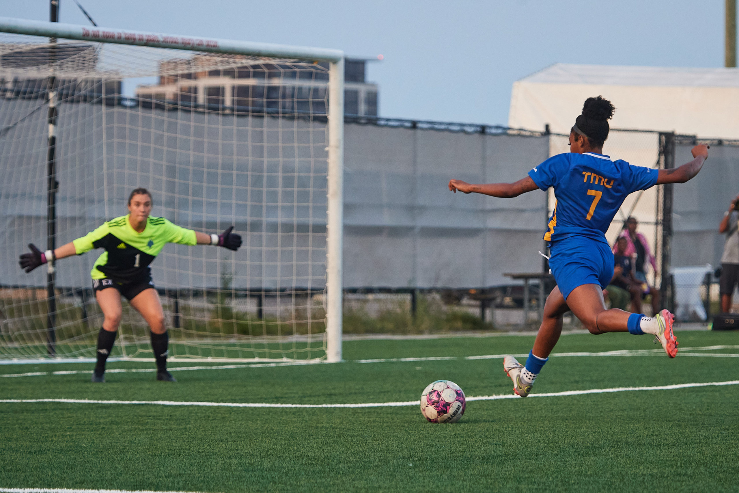 Third-year defender Taliyah Walker shooting for goal