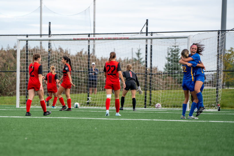 Lisamarie Arangio with her first OUA goal with the Bold