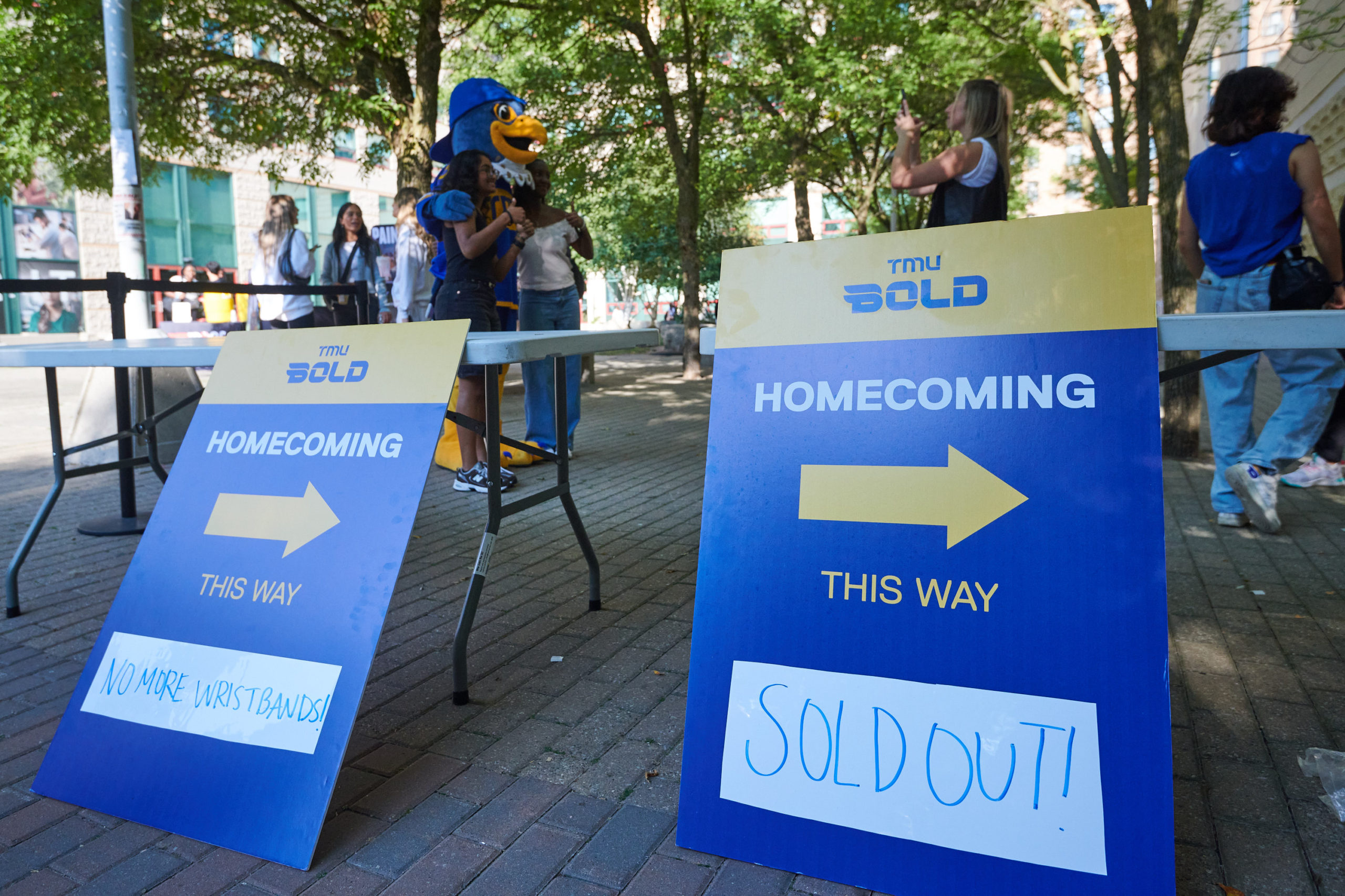 Signs from the TMU Bold announcing tickets have been sold out