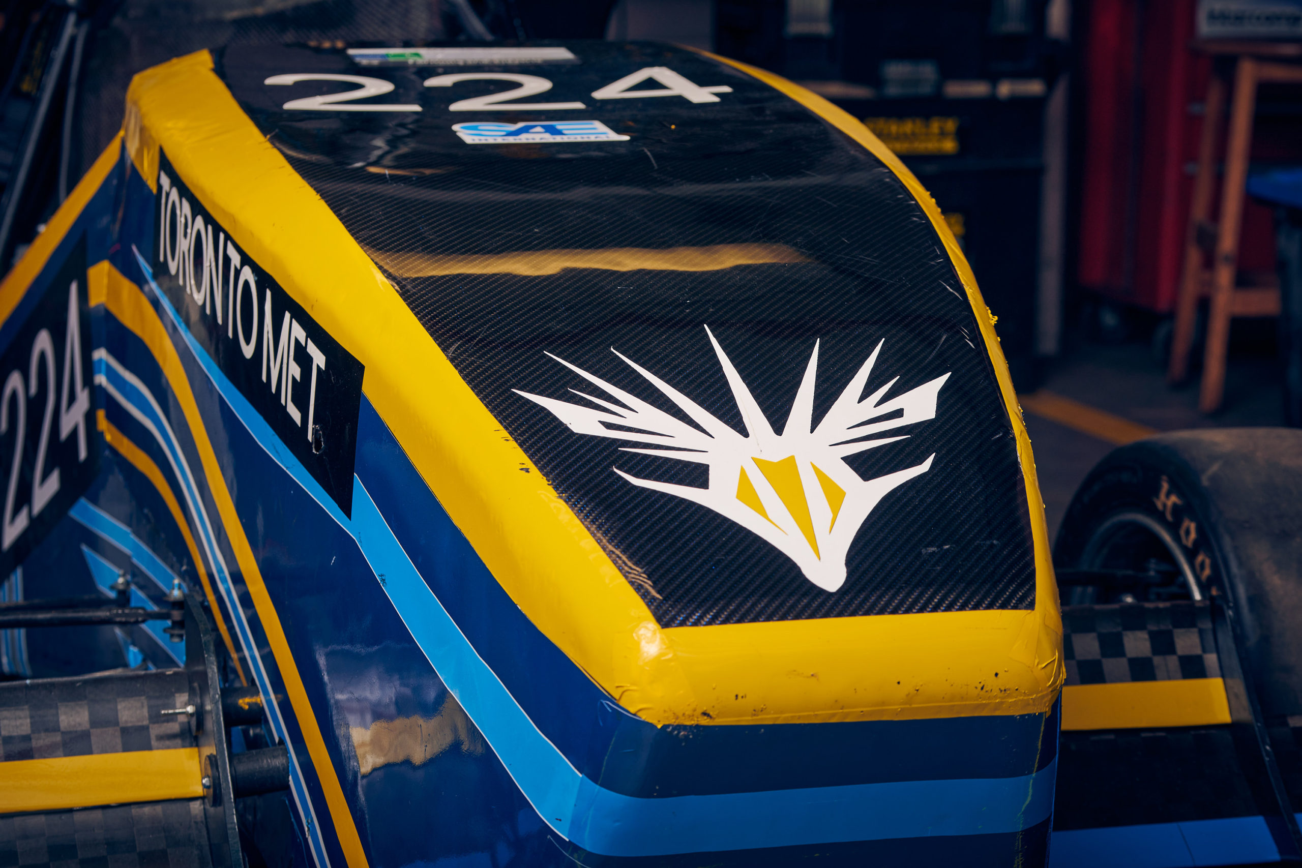 A close up of the TMU racecar.