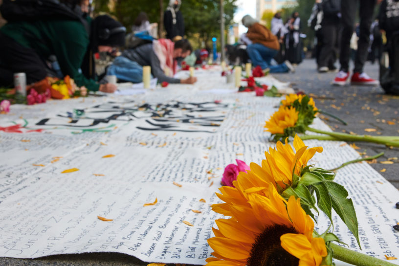 FLOWERS NEXT TO VIGIL