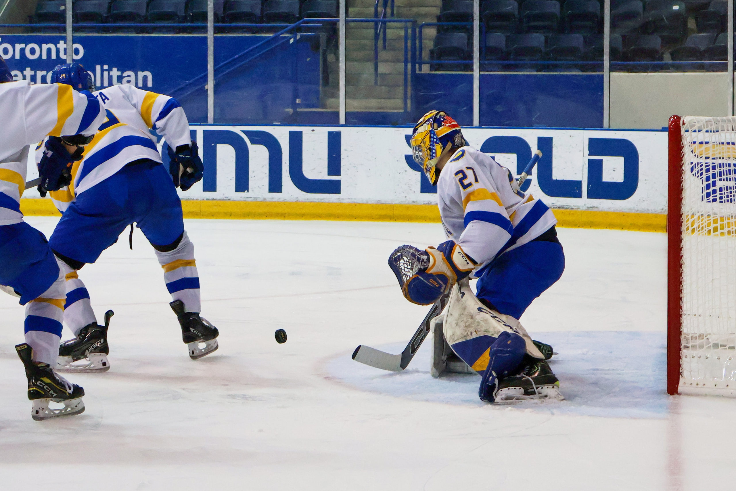 Kai Edmonds makes a save