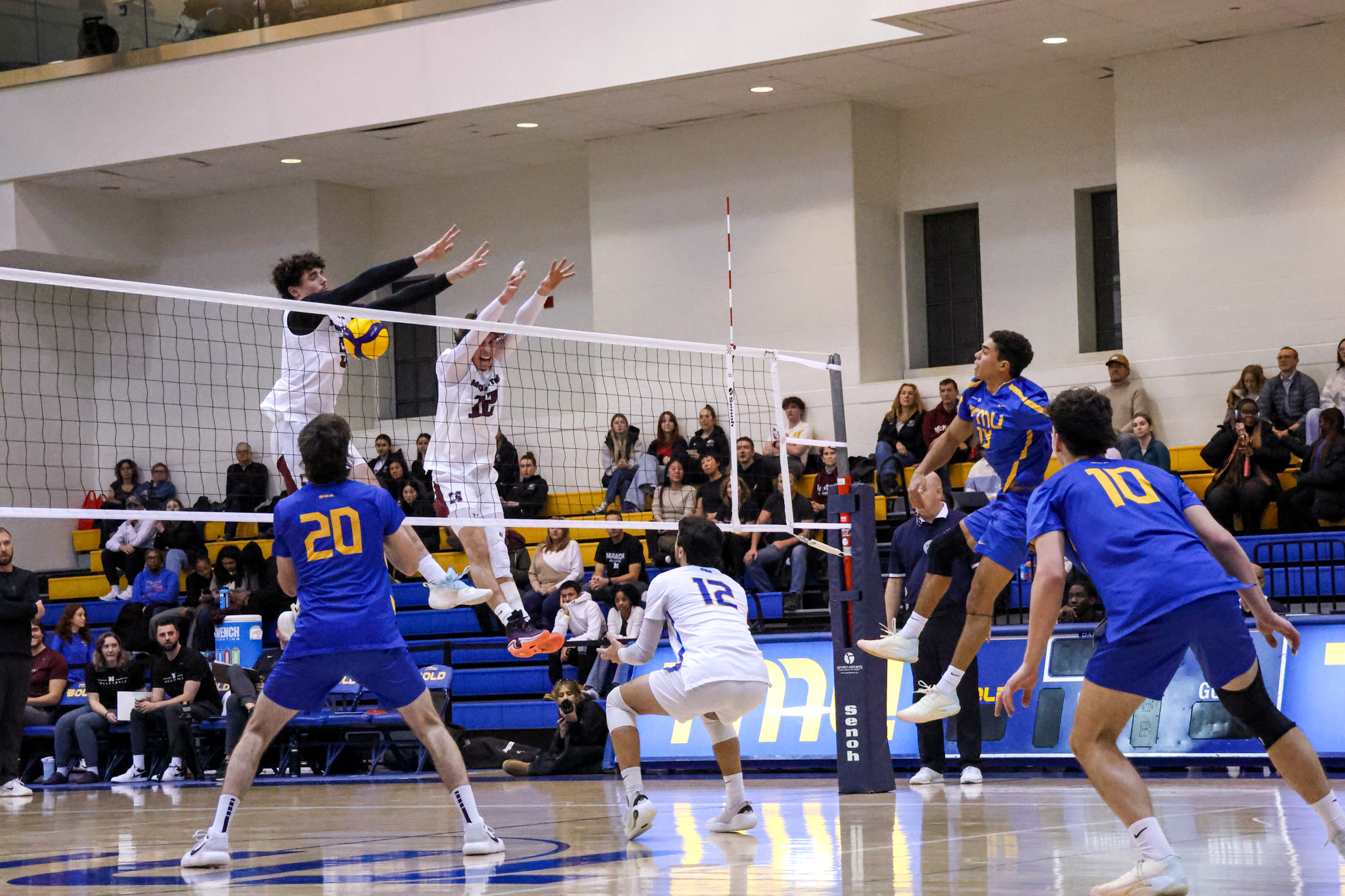 Jacob Walker hitting the ball at the Marauders wall