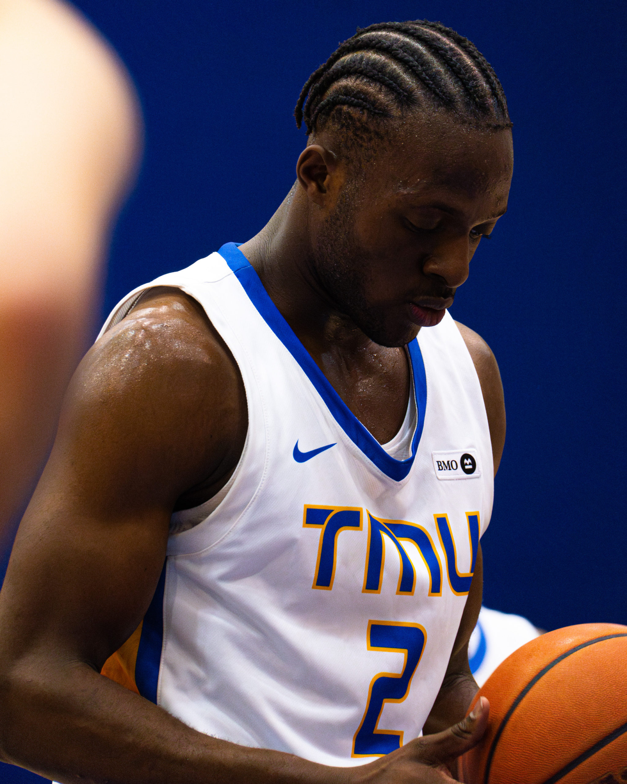 Galand Okeugo prepares to take a foul shot