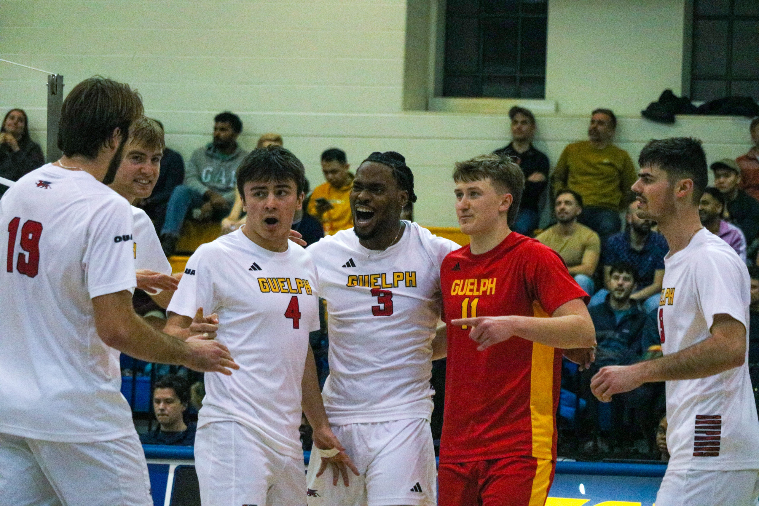 The Gryphons celebrating a point