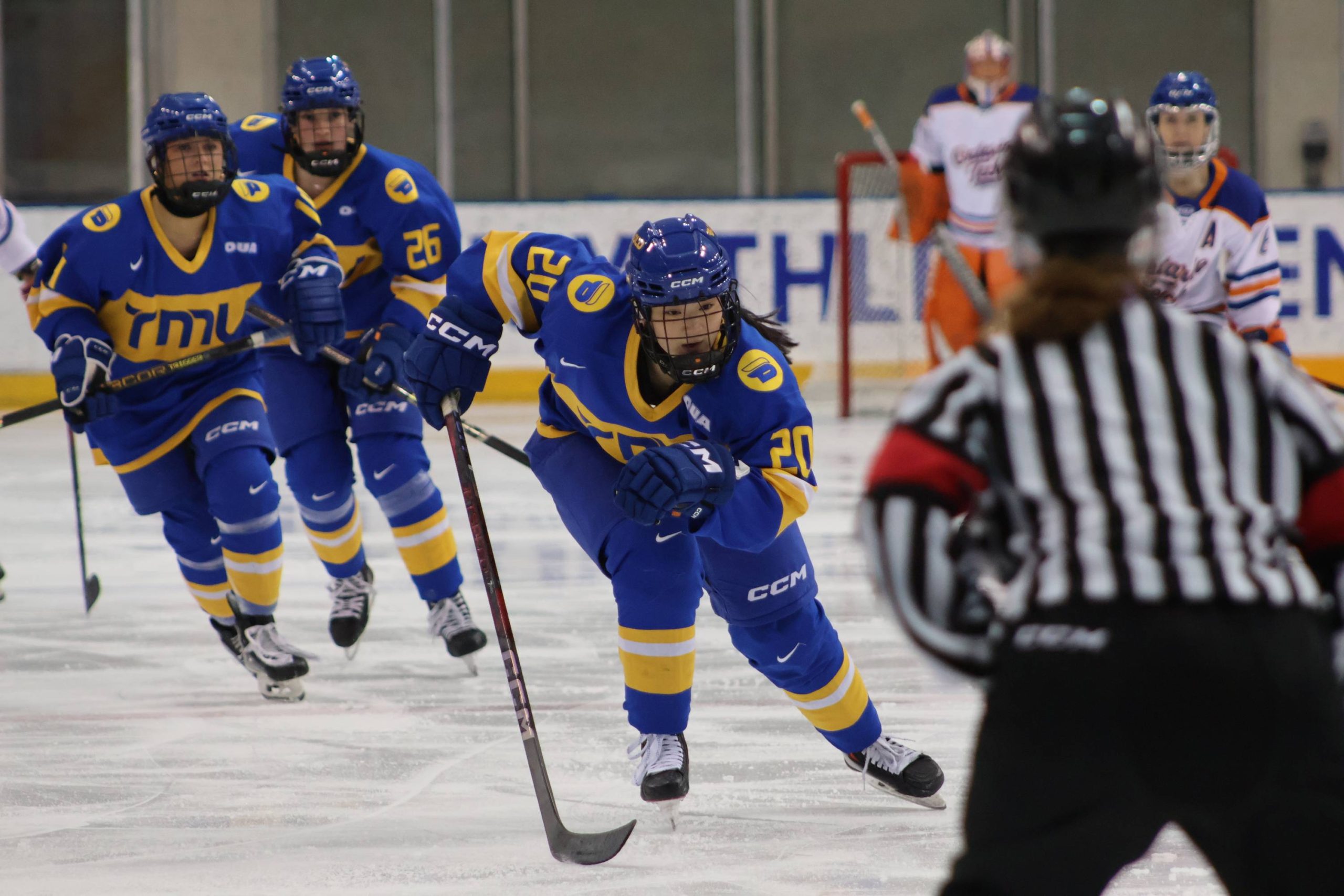 Kalysta Song skating towards the goal