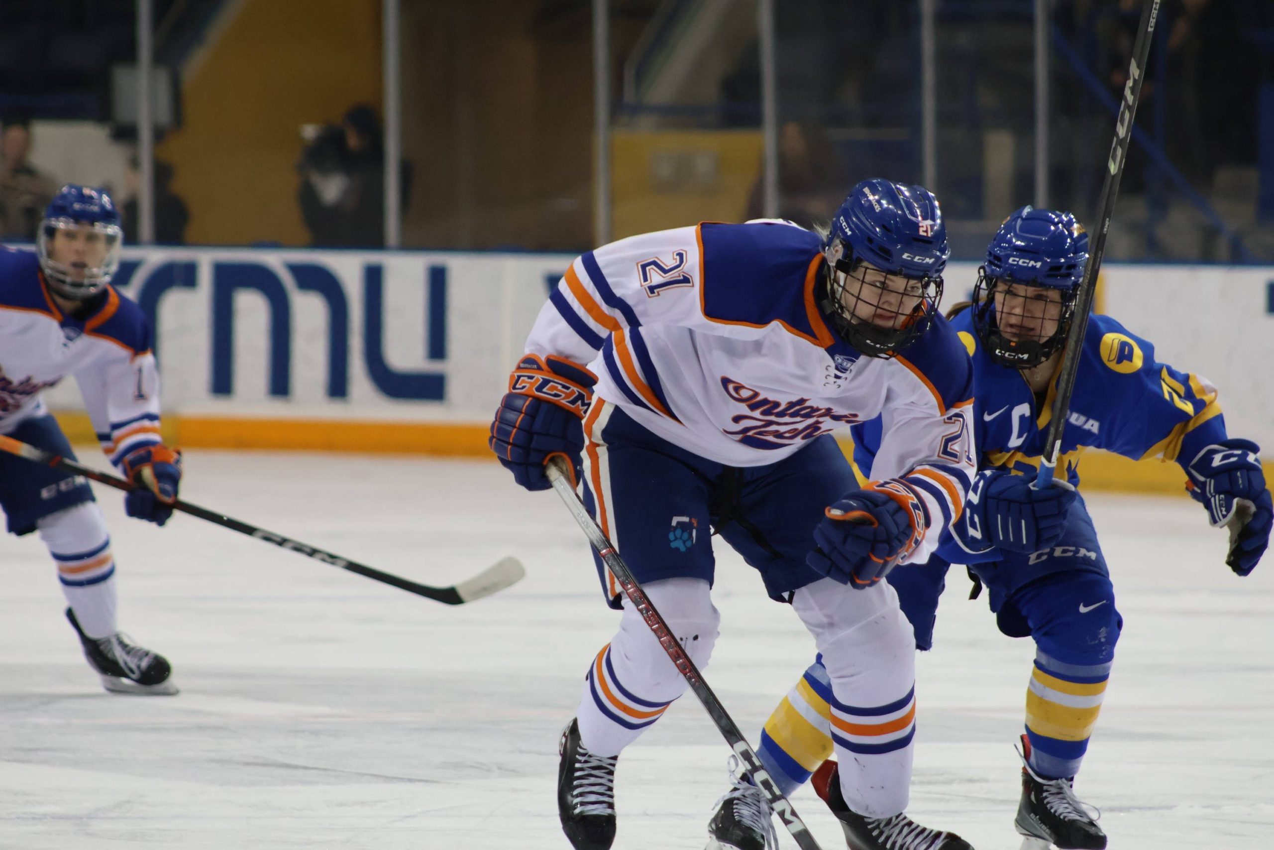 An ontario tech player skating