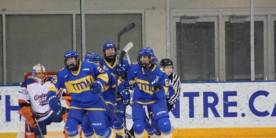 The TMU Bold celebrating a goal