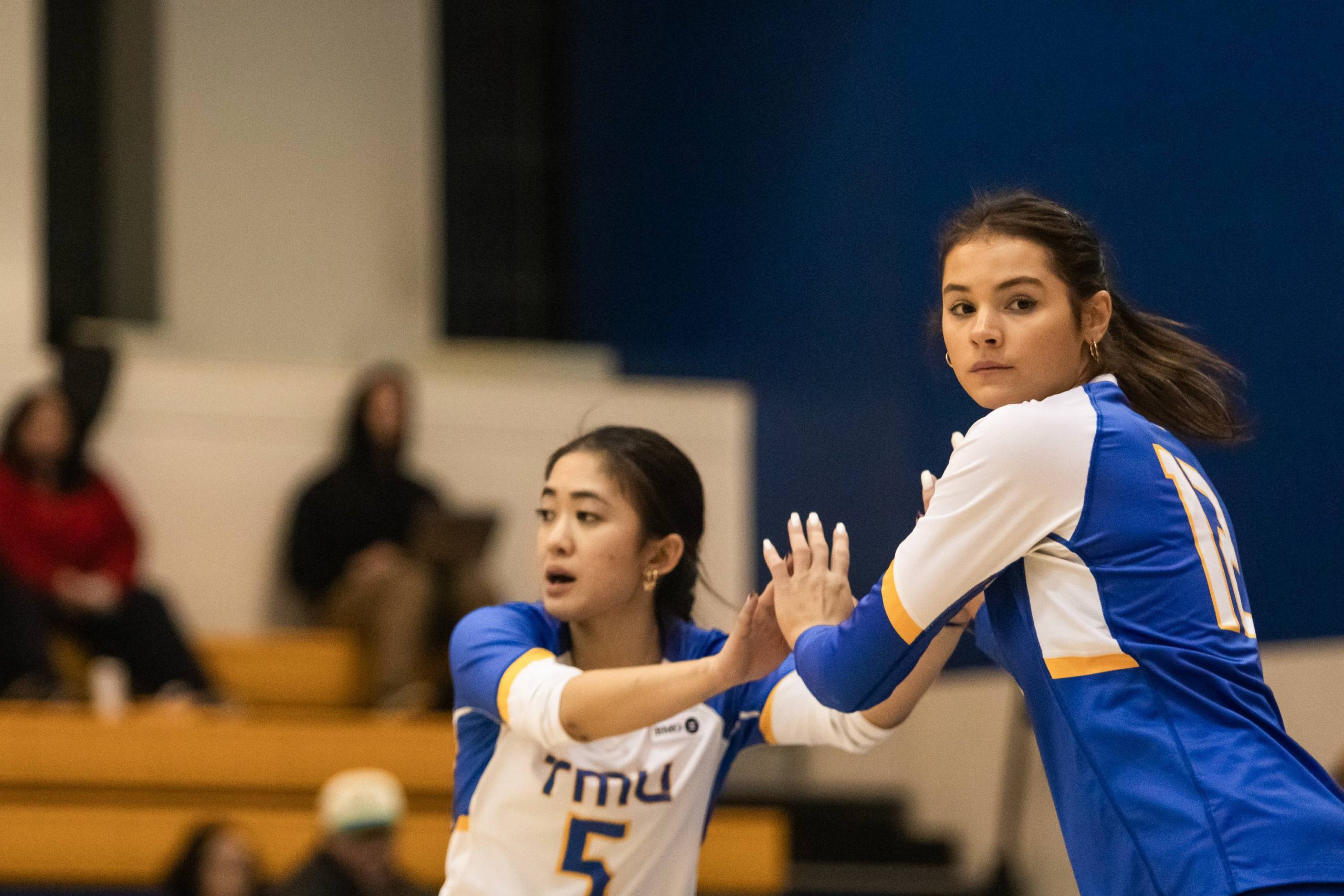 Scarlett Gingera and Mary Rioflorido celebrating the point