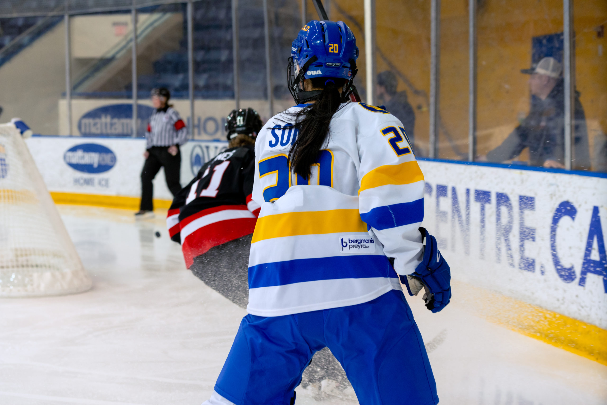 Kalysta Song looking at the puck