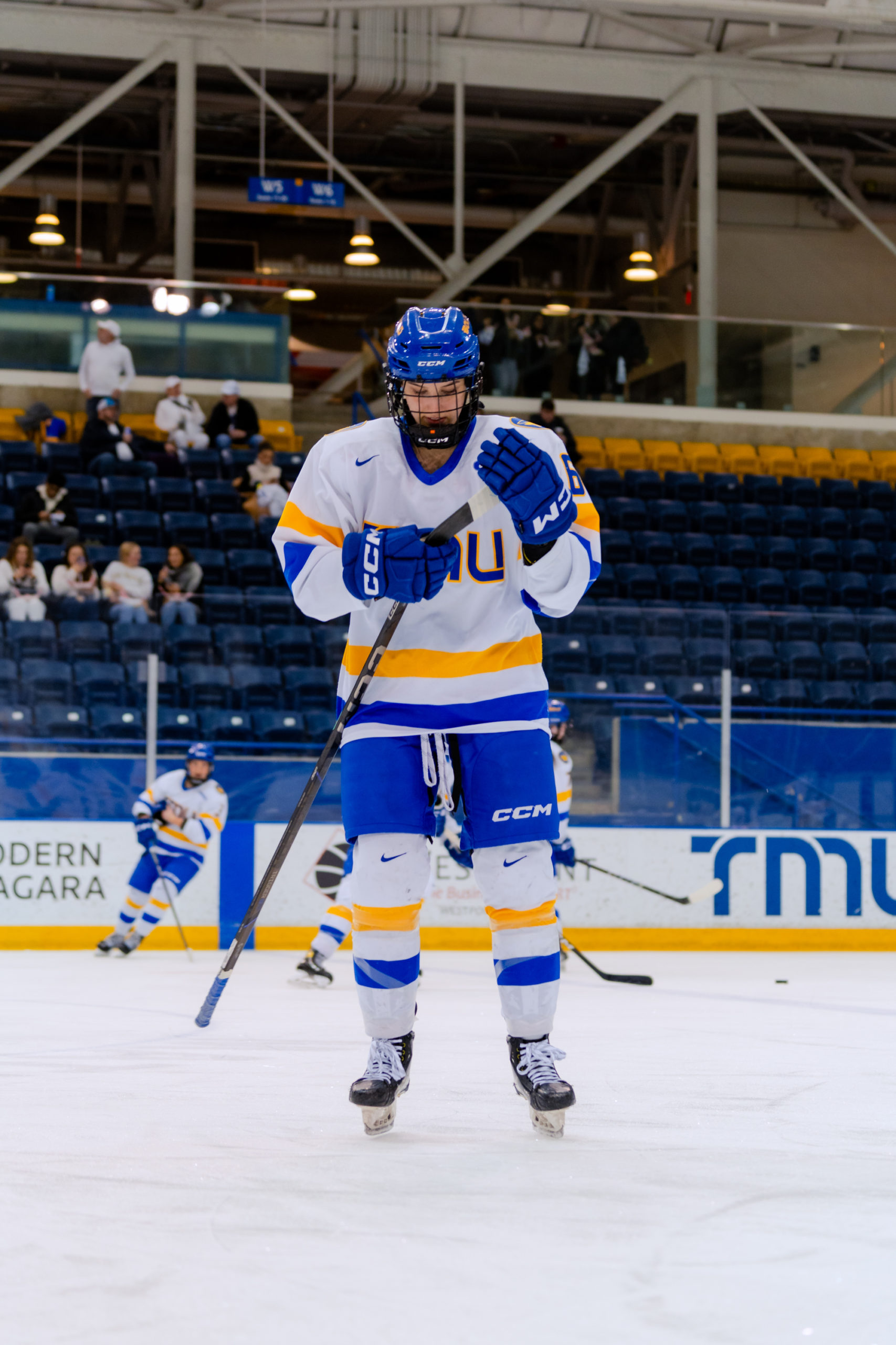 Katie Leroux holding her stick upside down