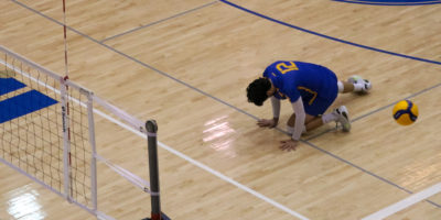 Tony Tanouchev looking to the floor after York scored a point