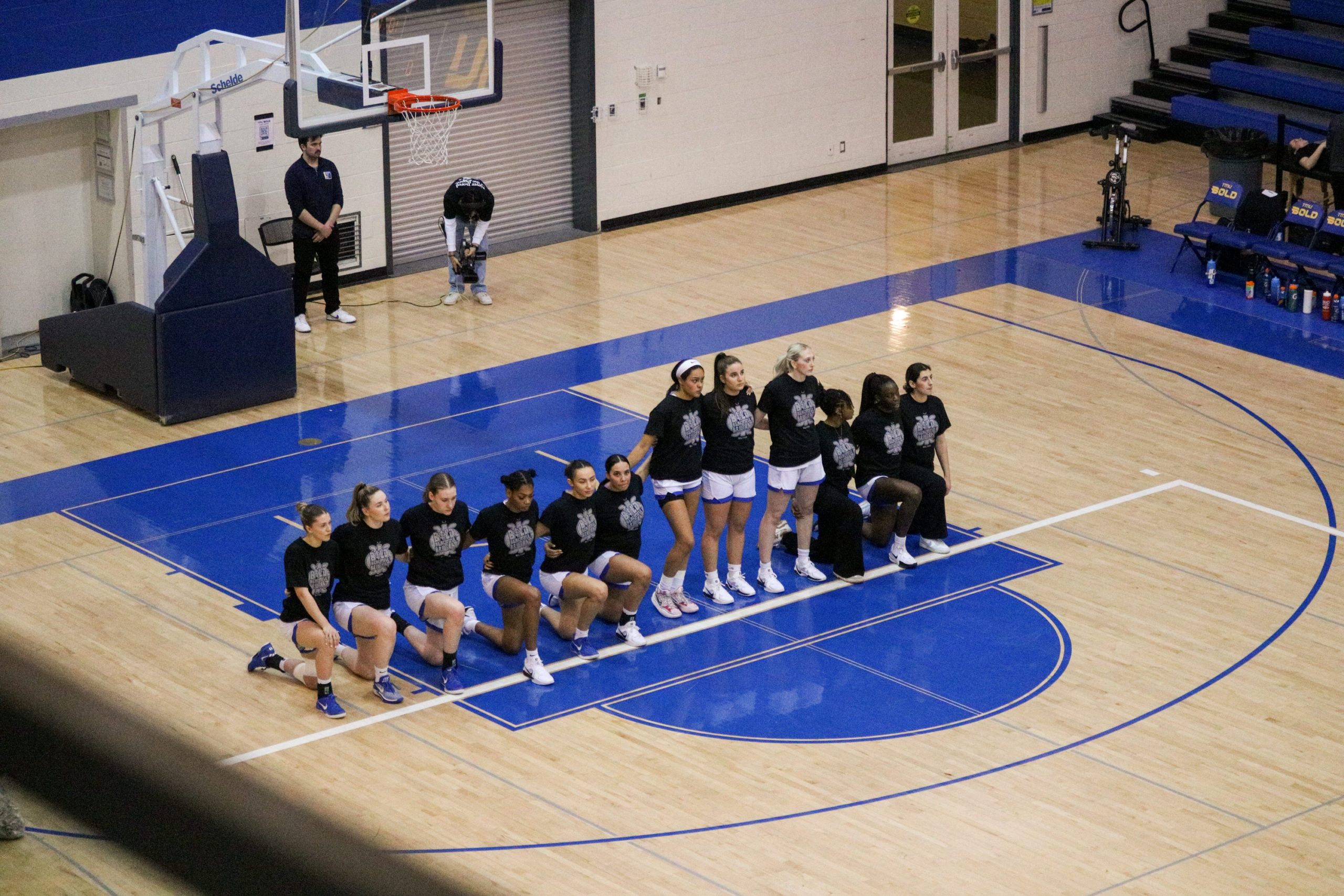 A lot of players from the Bold team taking the knee during the national anthem 