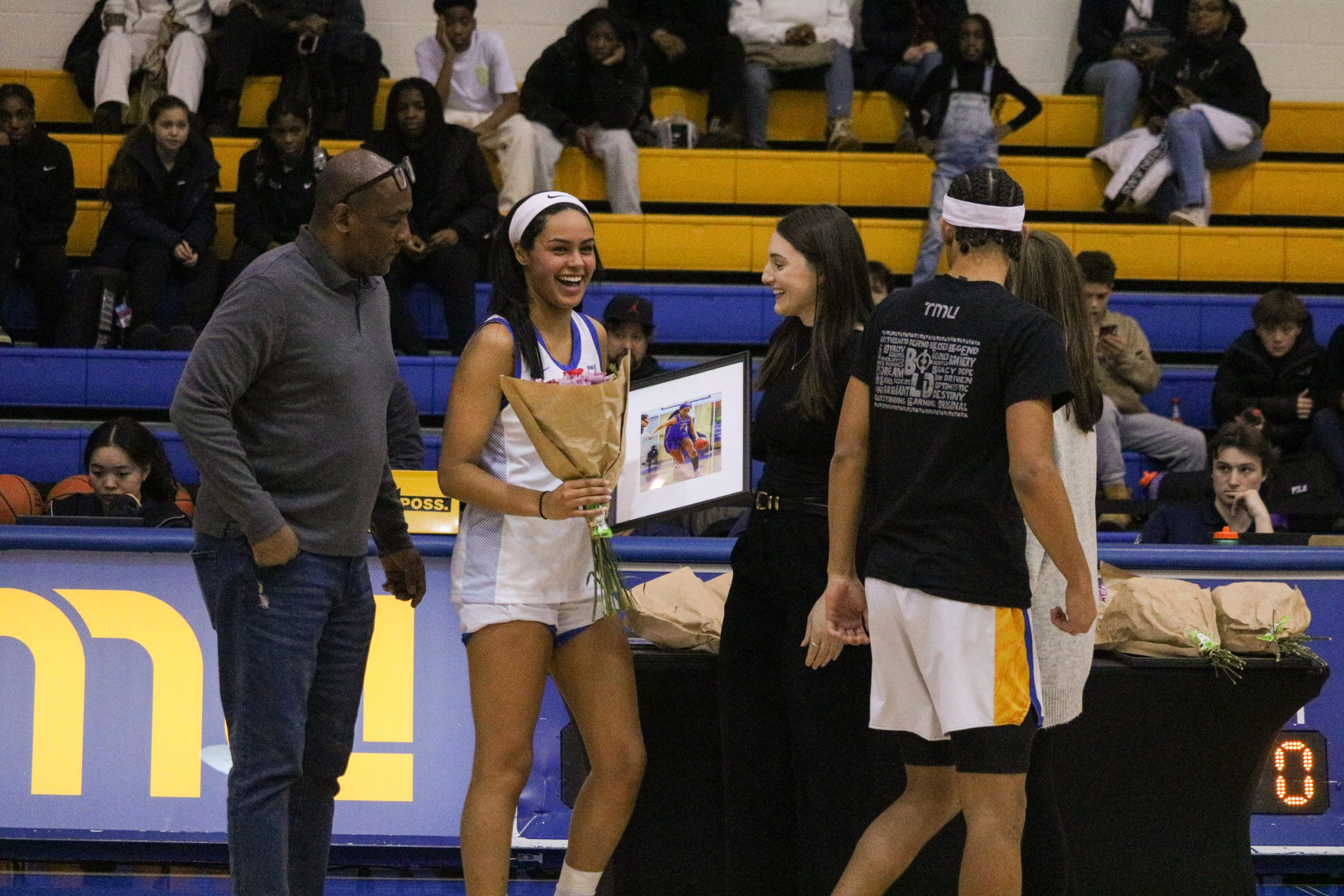 Callie Wright with her family celebrating seniors night