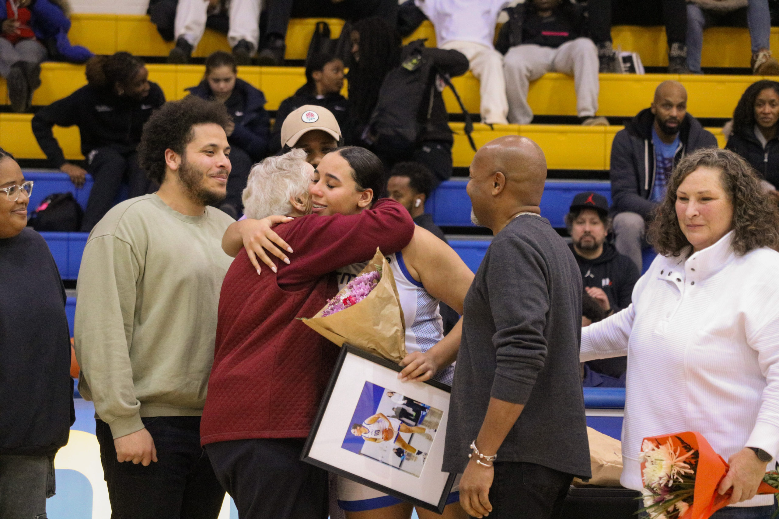 Jayme Foreman with her family celebrating seniors night