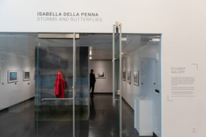 Doors to the gallery of Isabella Della Penna's work at The Image Centre.