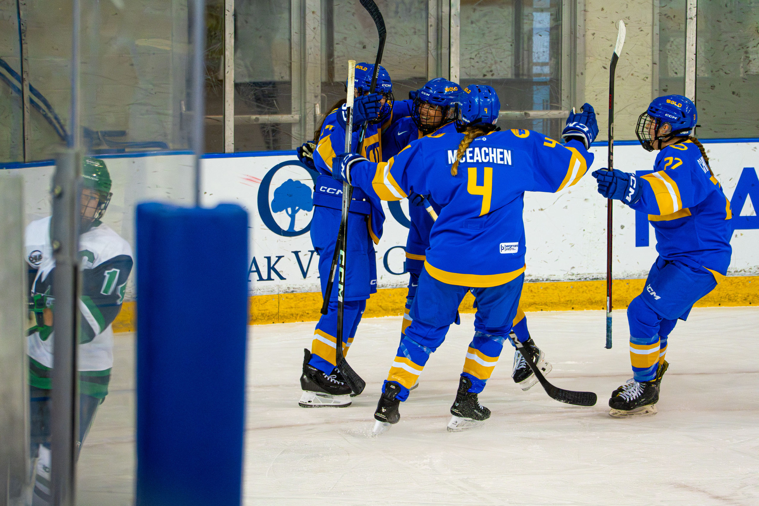 TMU celebrates a goal