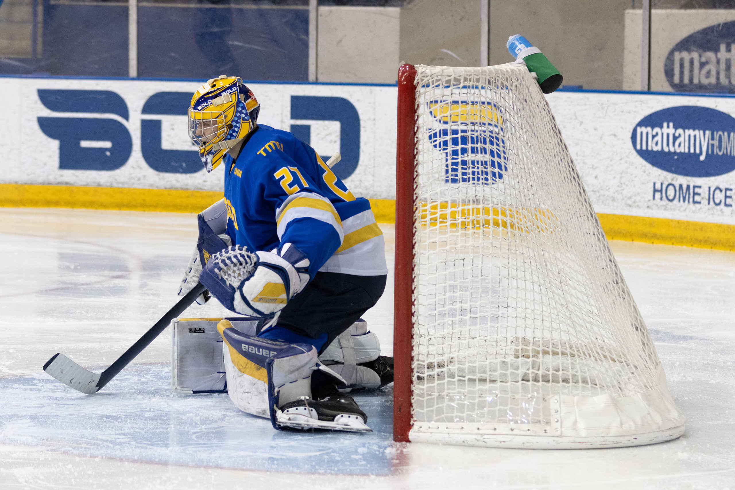Kai Edmonds protects his net