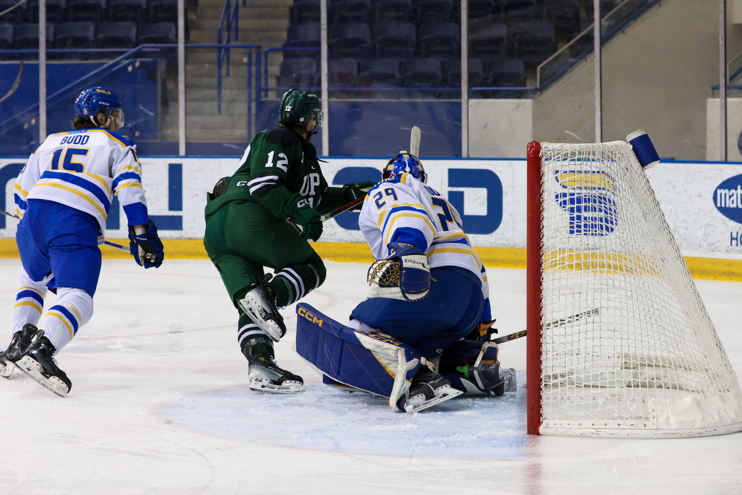 Ryan Dugas protects his crease