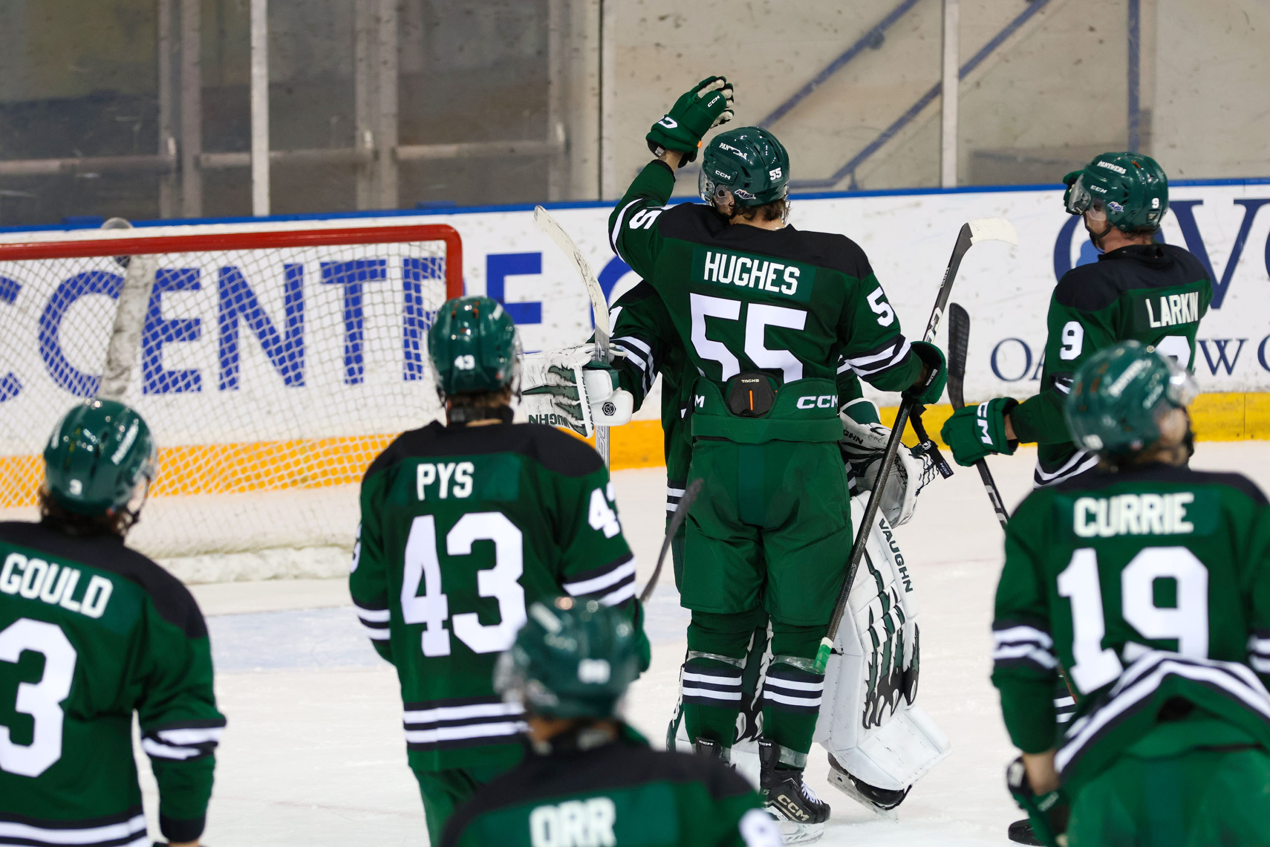 UPEI celebrates their victory over TMU
