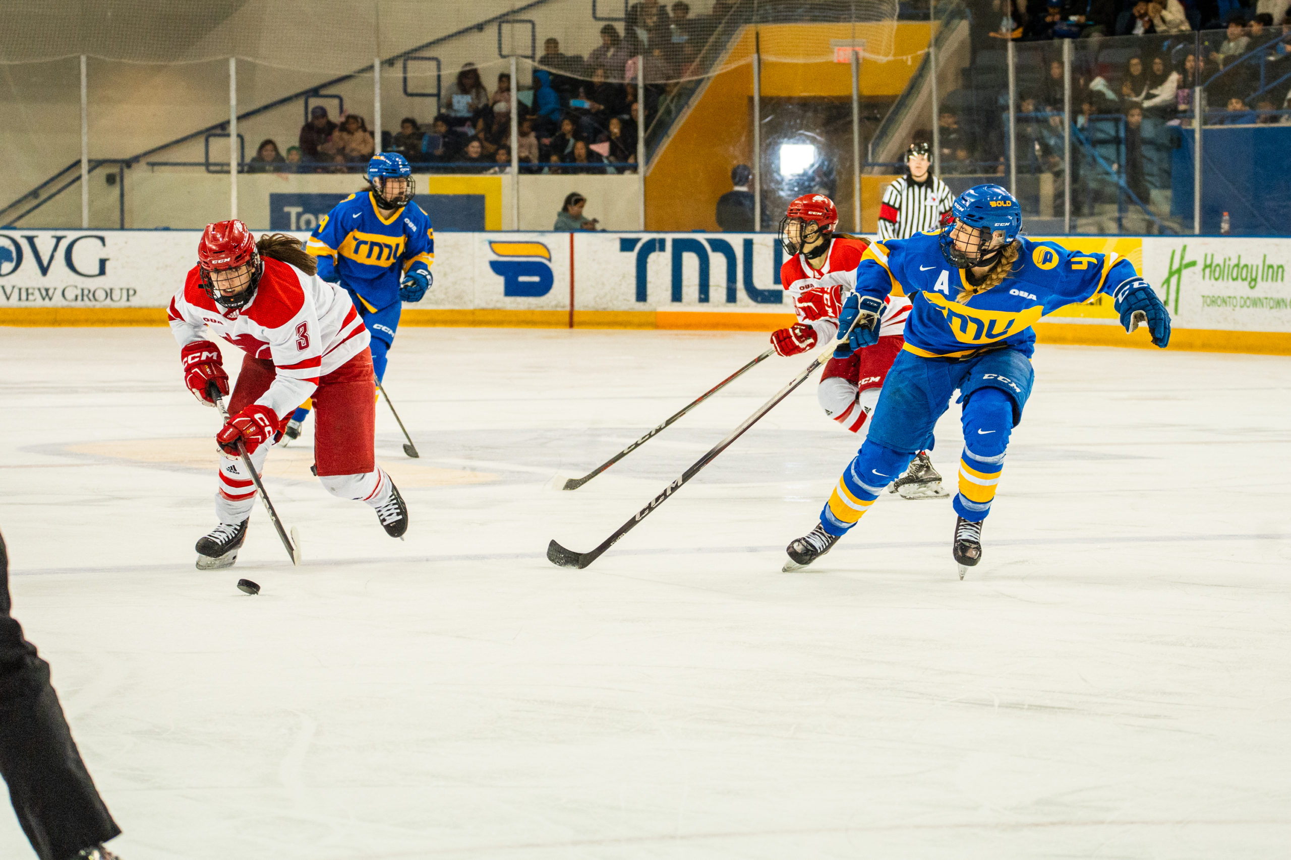 A York player maintains possession