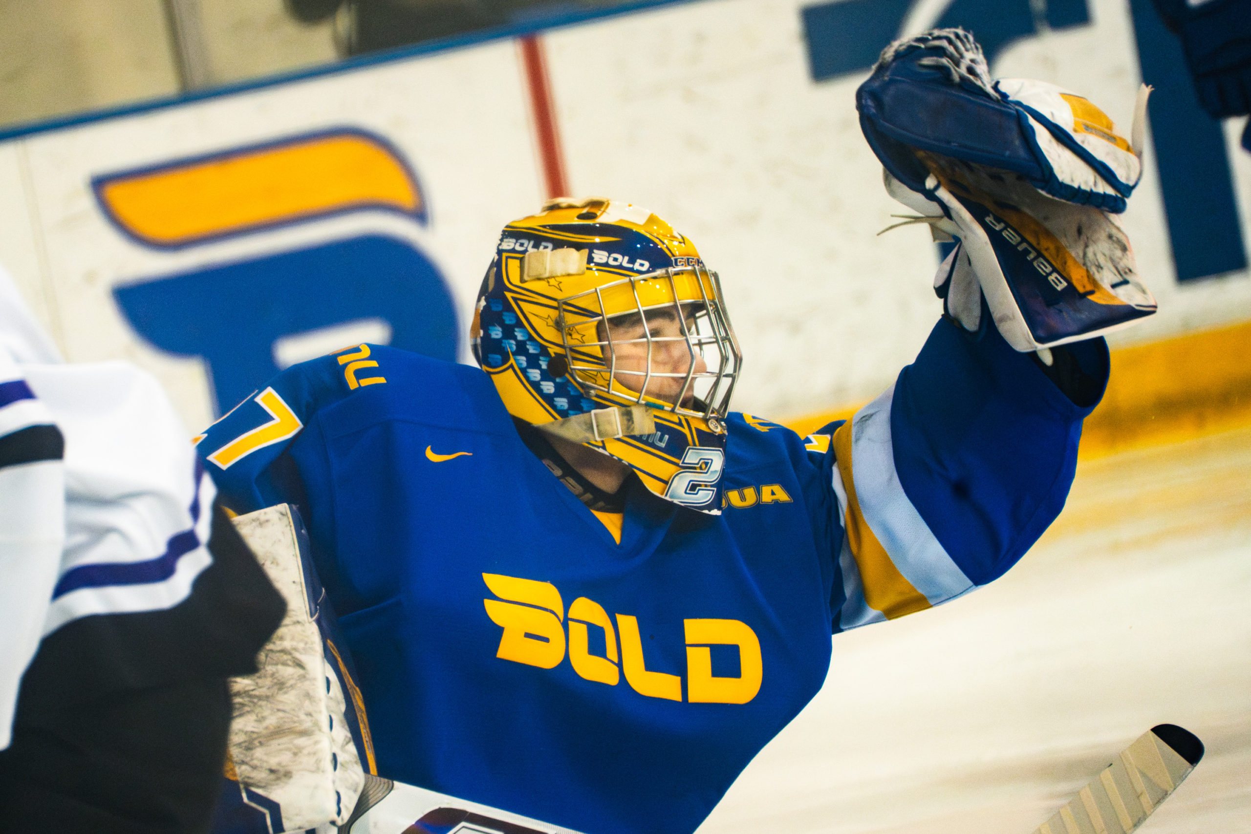 Kai Edmonds saves a shot