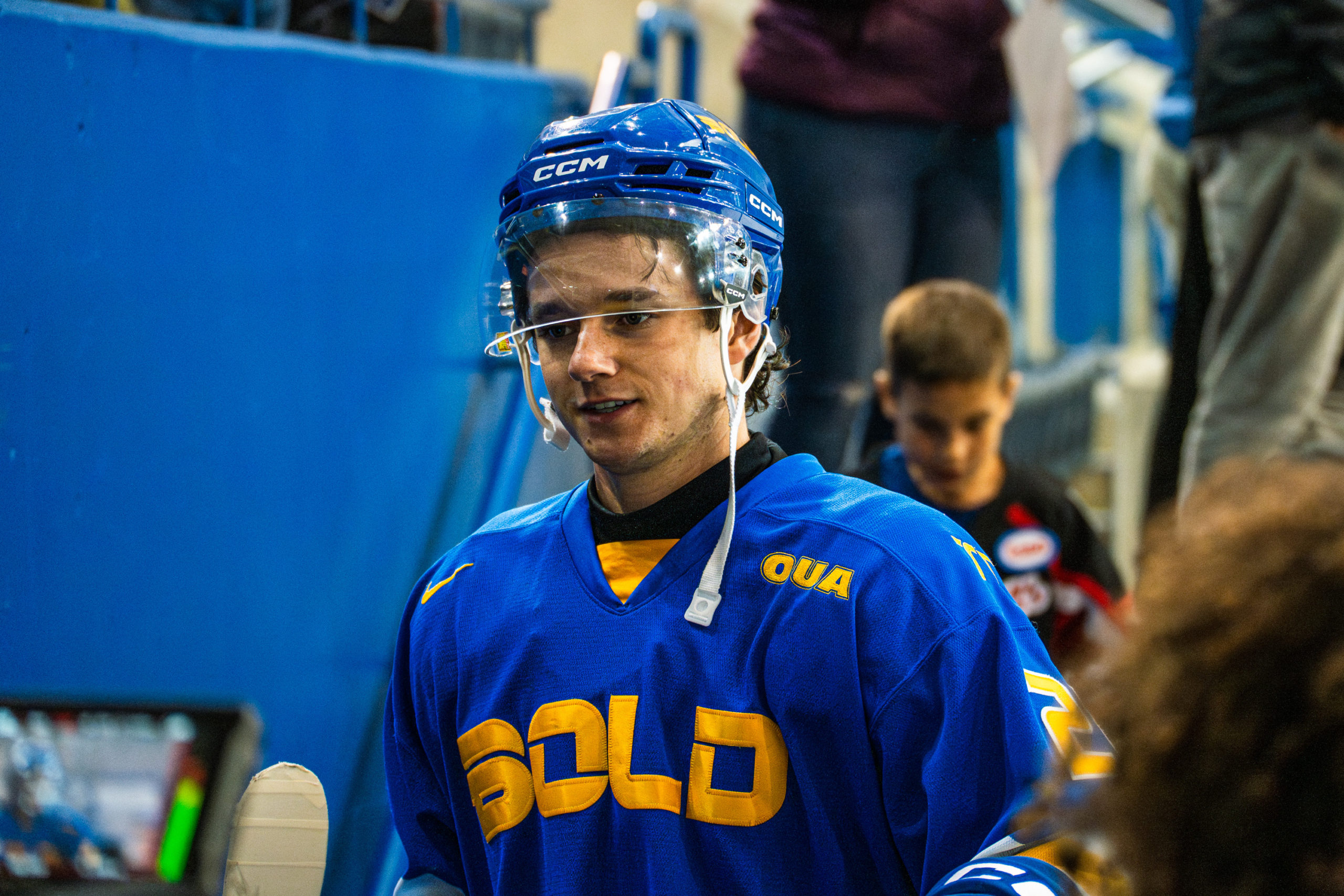 Adam O'Marra walks off the bench post-game